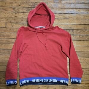 Opening Ceremony S Red Spell Out Elastic Logo hoodie